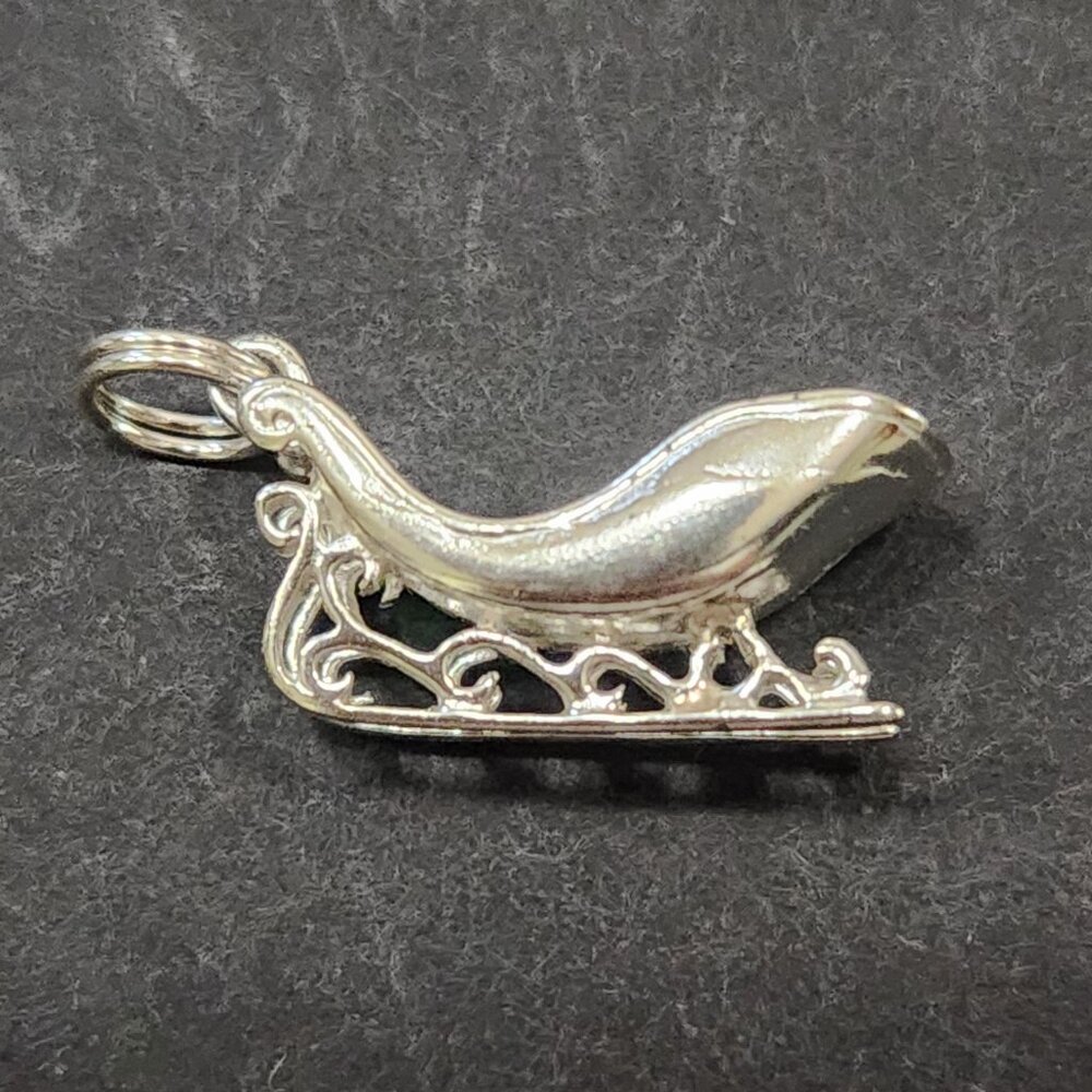 Vintage NWT Cellini Sterling Silver Three Dimensional Sleigh Charm